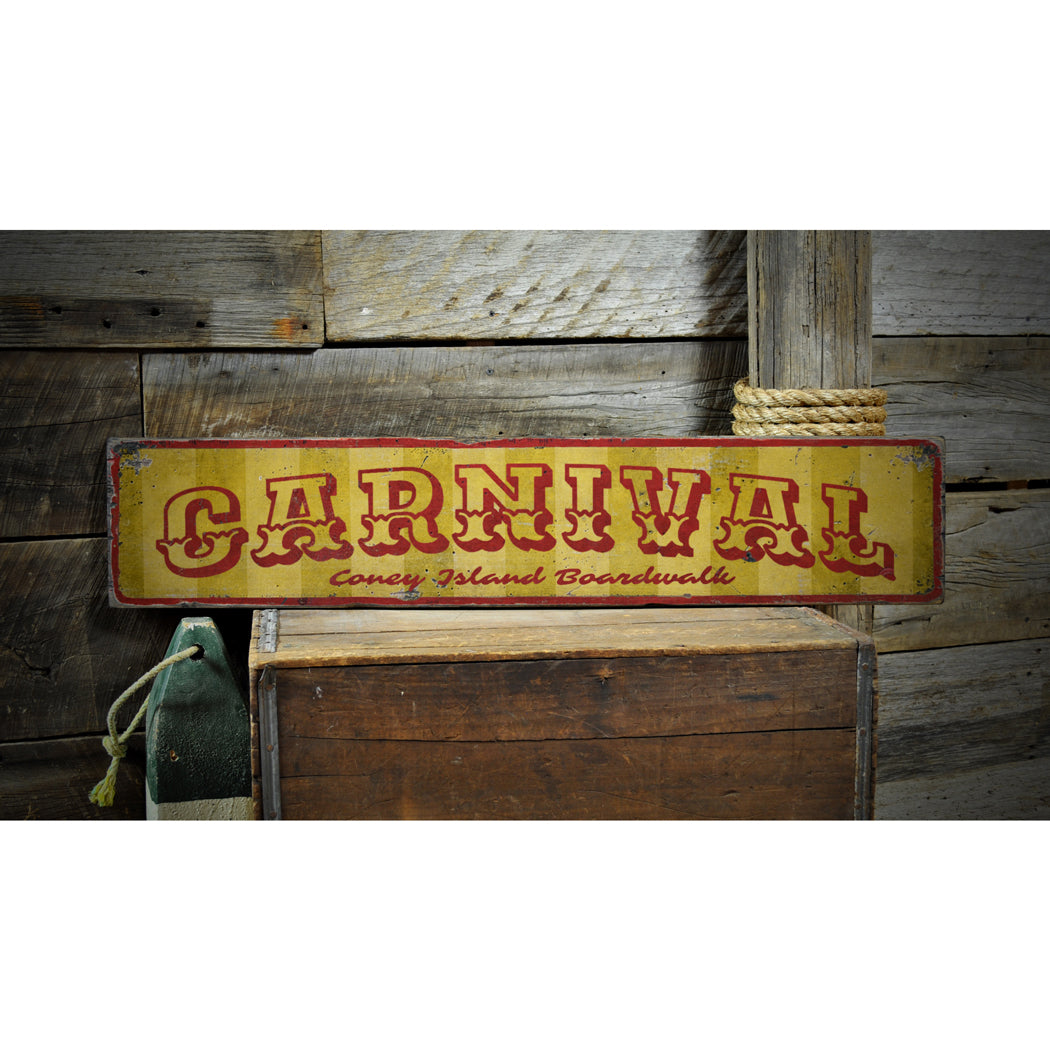 Carnival Rustic Wood Sign