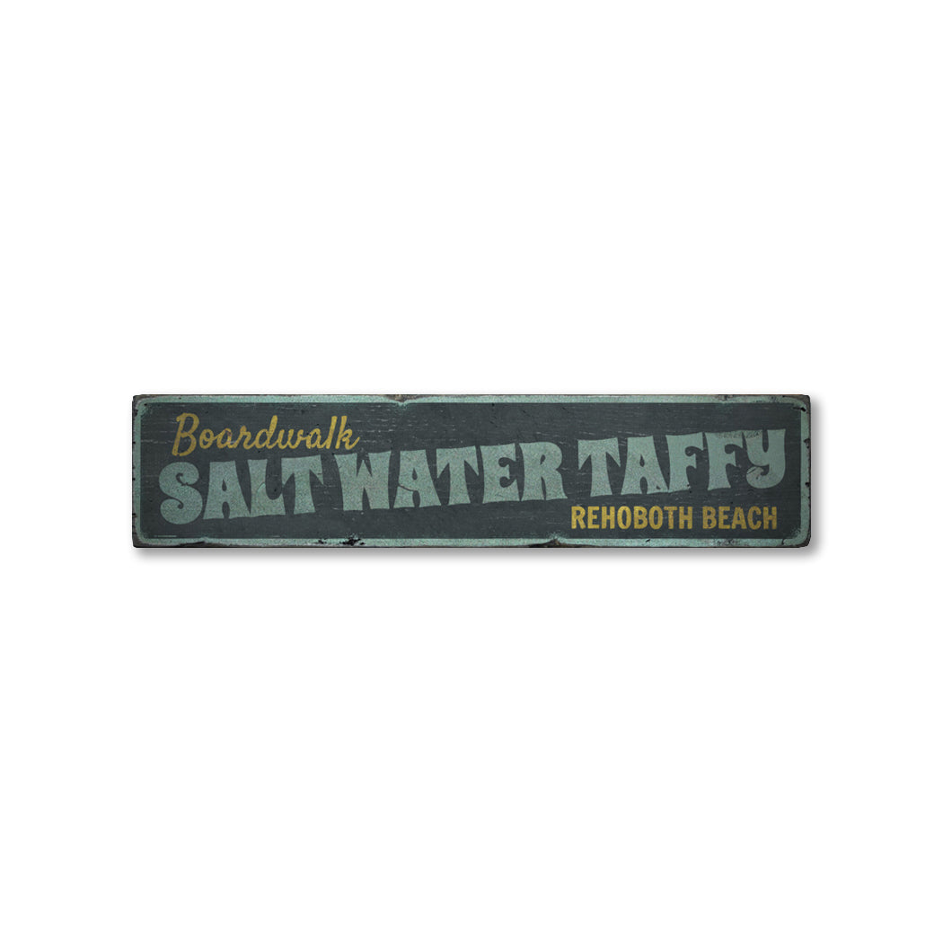 Saltwater Taffy Rustic Wood Sign