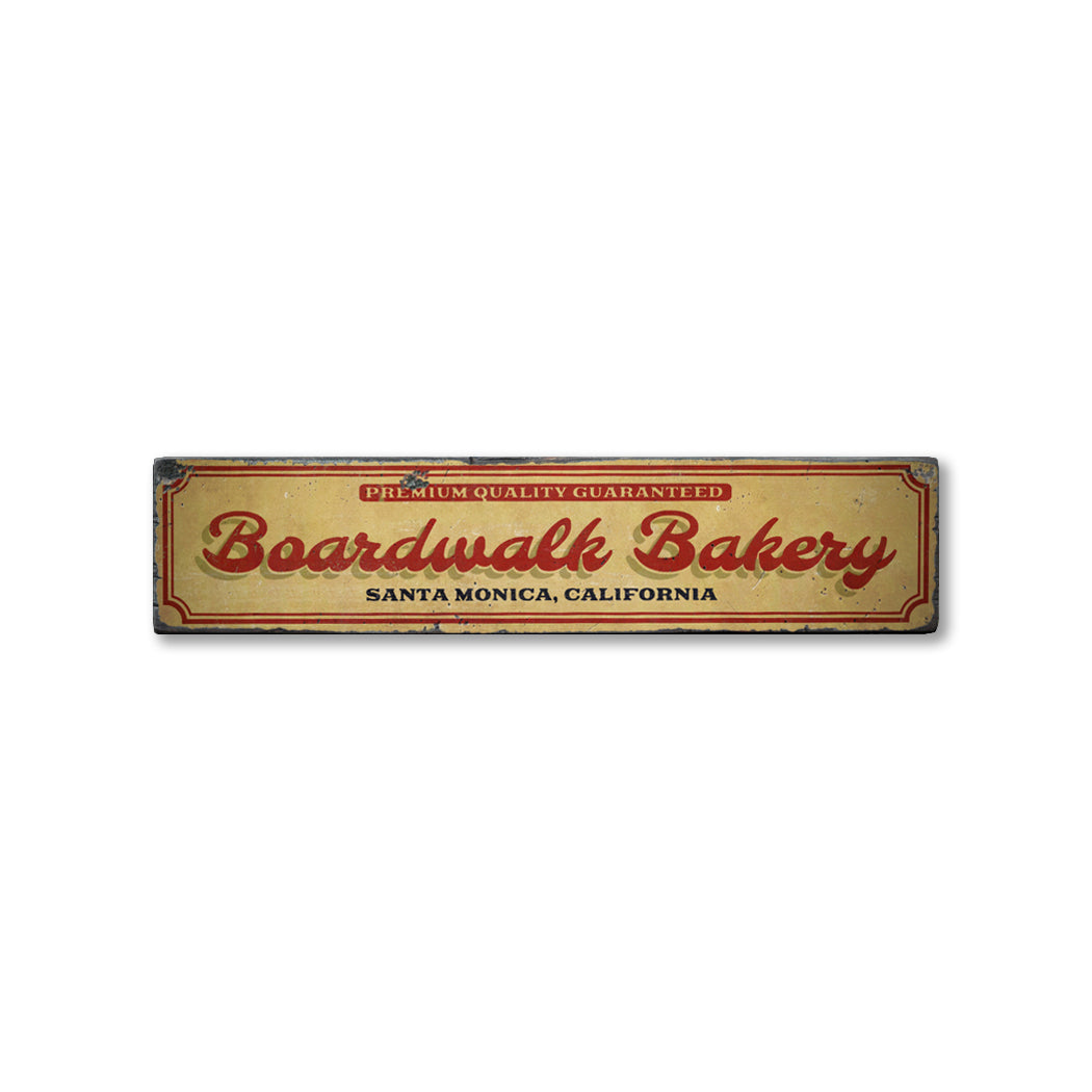 Boardwalk Bakery Rustic Wood Sign