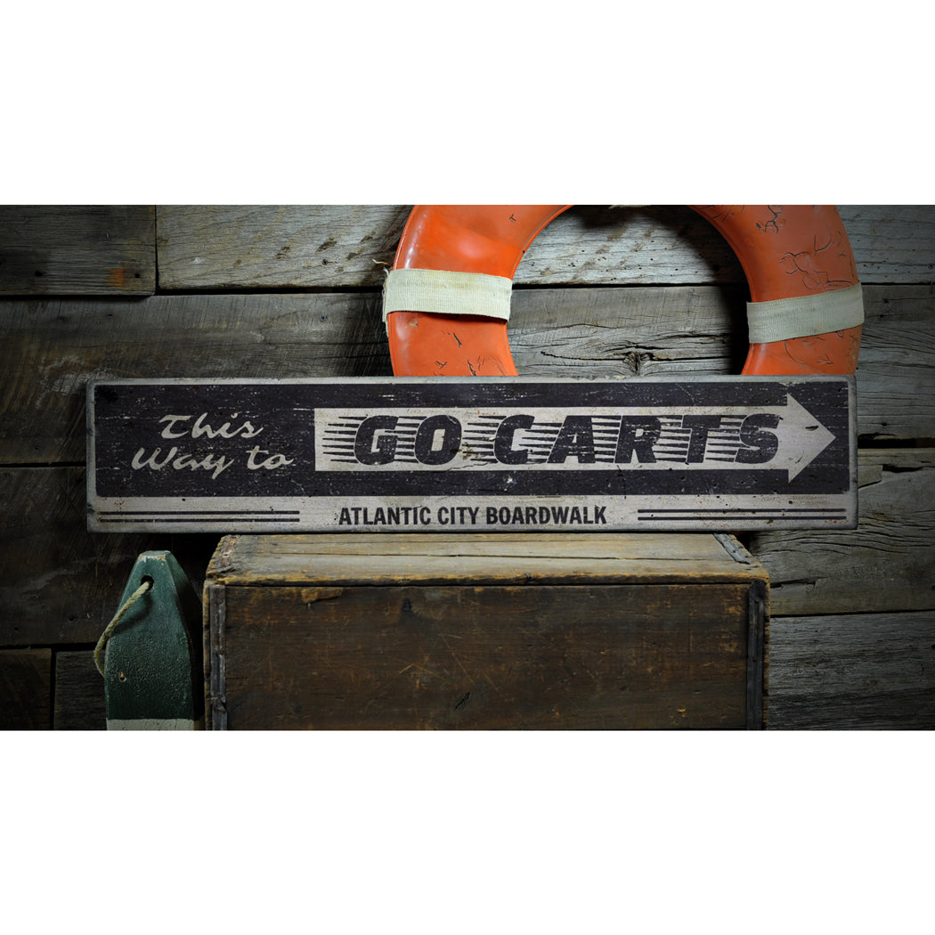 Go Cart Rustic Wood Sign