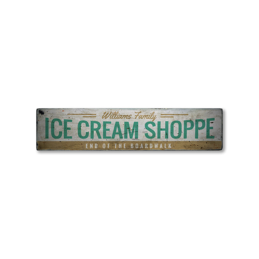 Ice Cream Shoppe Rustic Wood Sign