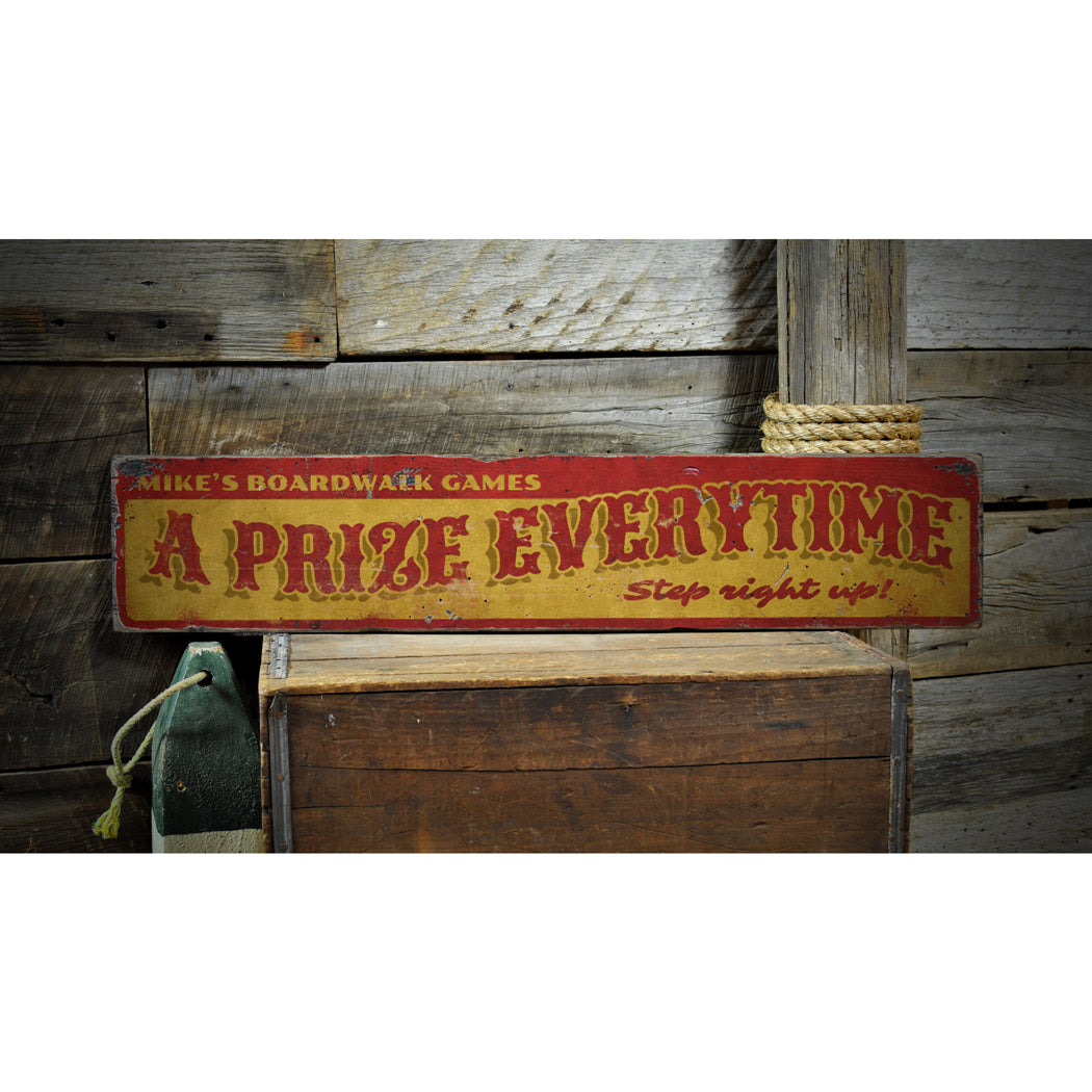 Boardwalk Attraction Rustic Wood Sign