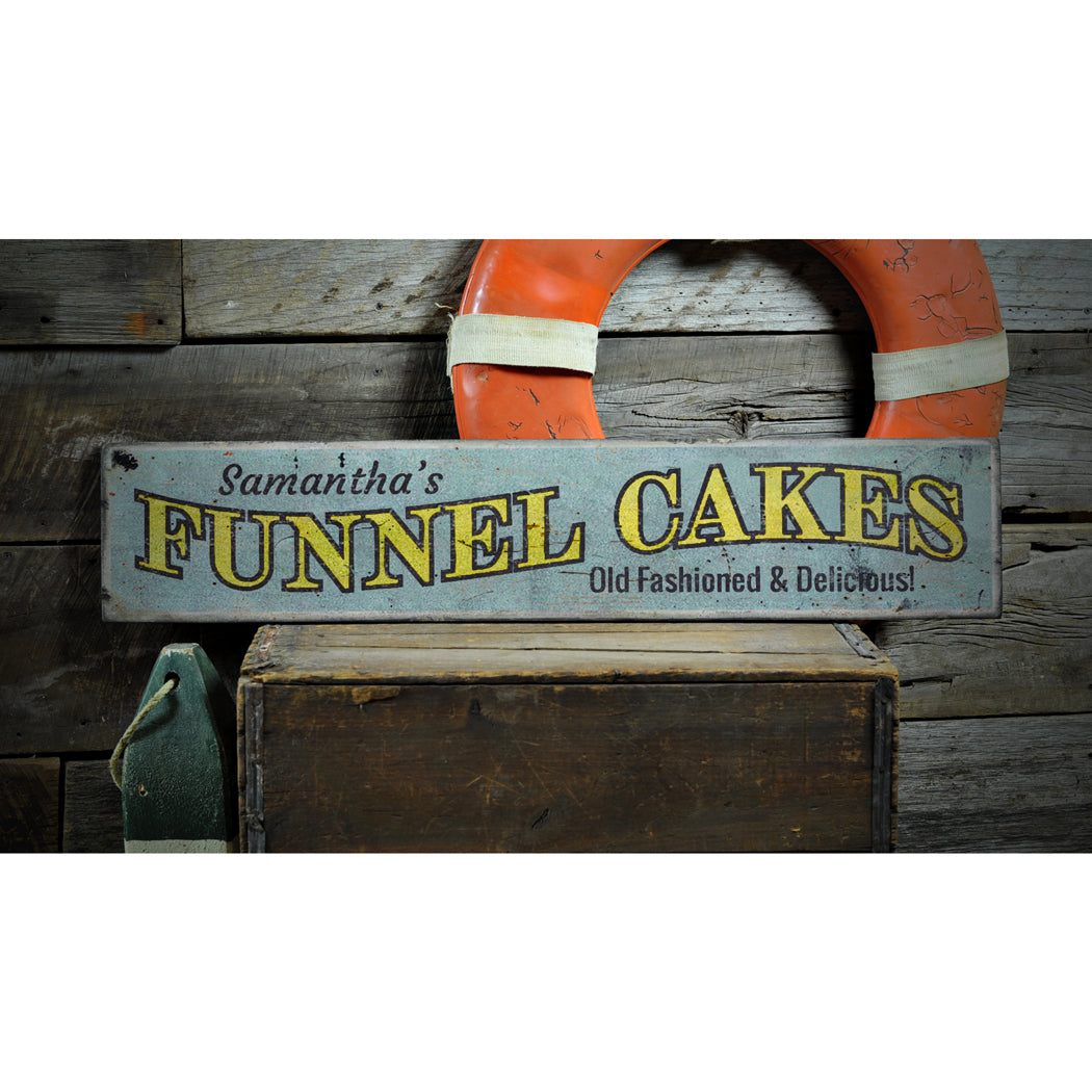 Funnel Cakes Rustic Wood Sign