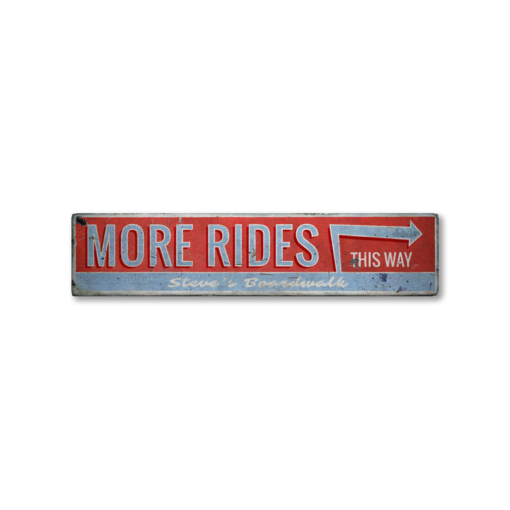 More Amusement Rides This Way Rustic Wood Sign – Lizton Sign Shop