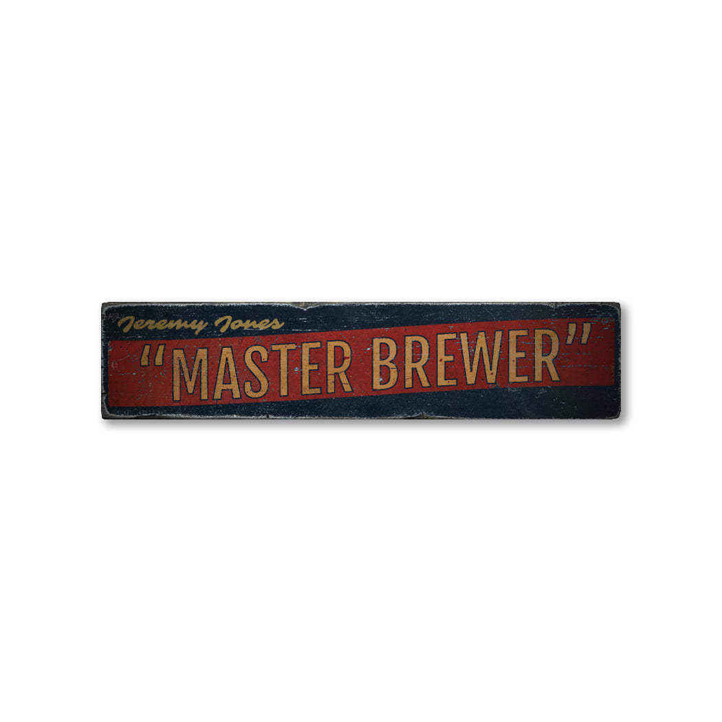 Master Brewer Rustic Wood Sign