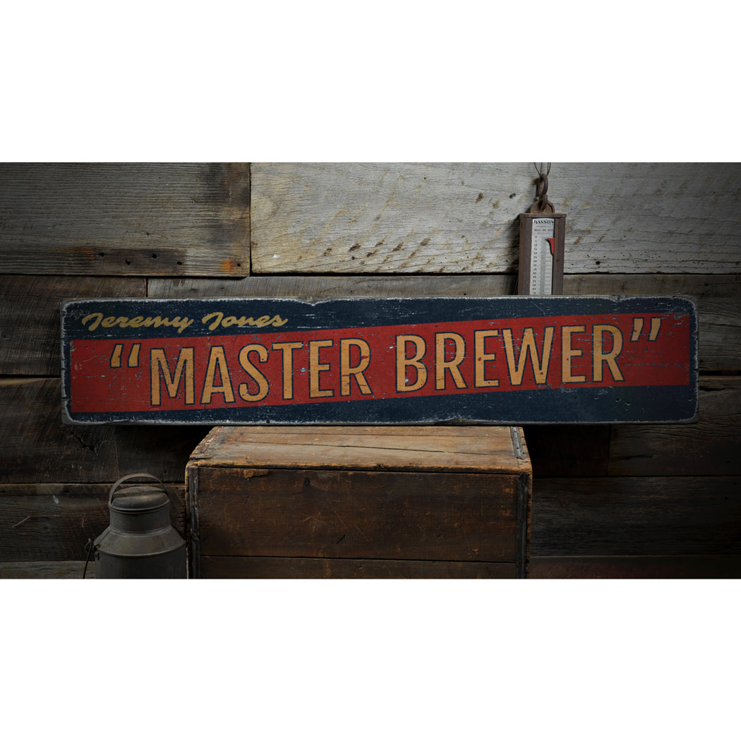 Master Brewer Rustic Wood Sign