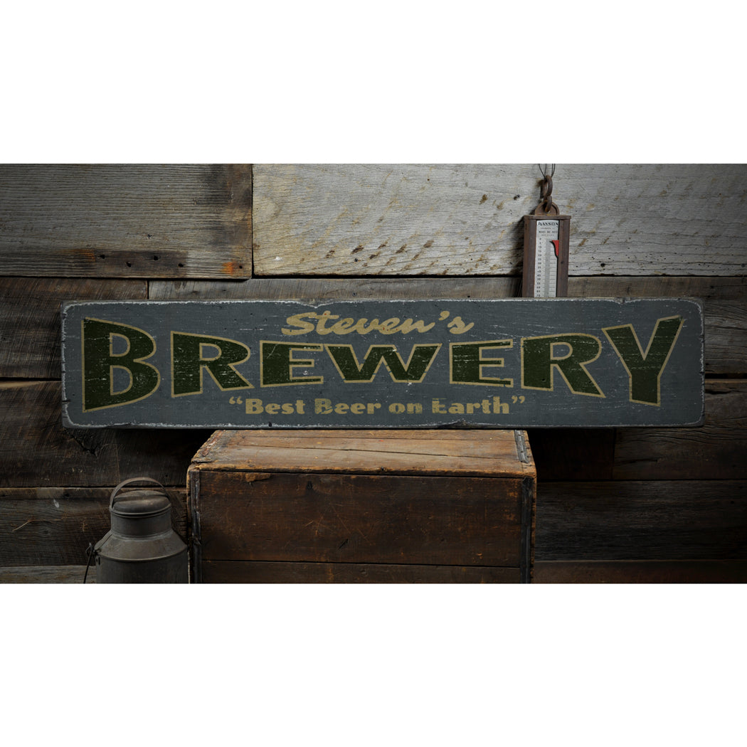 Brewery Rustic Wood Sign