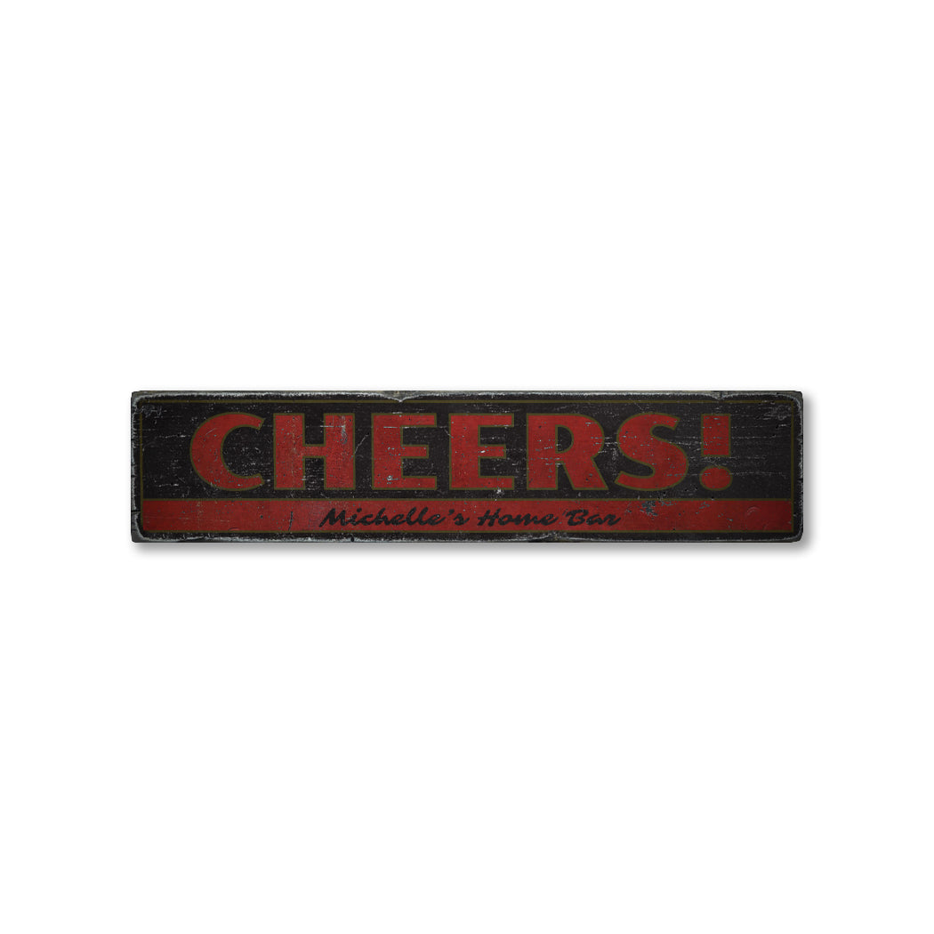 Cheers Rustic Wood Sign