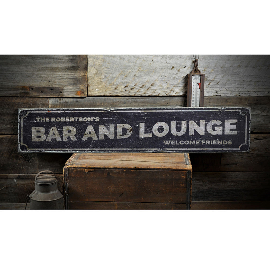 Bar and Lounge Rustic Wood Sign