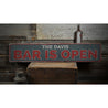 Bar Is Open Rustic Wood Sign