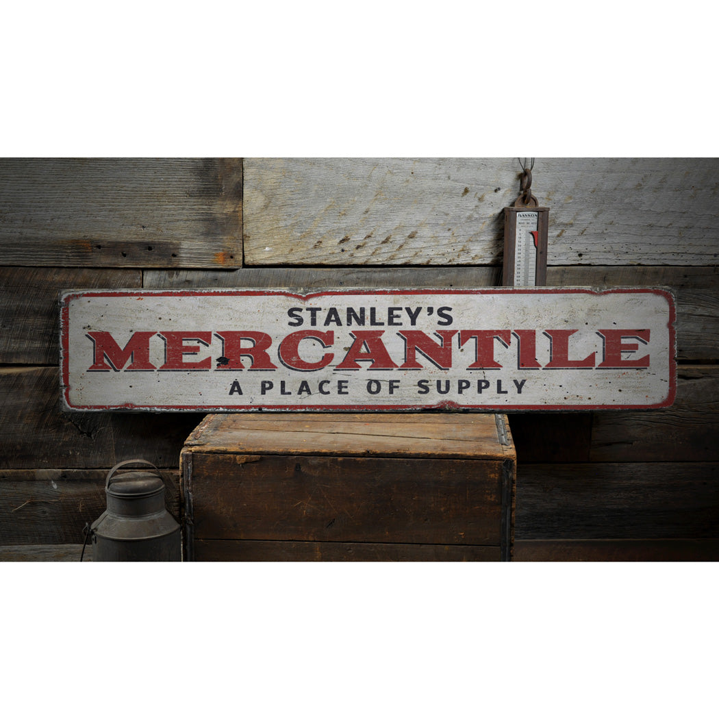 Mercantile Rustic Wood Sign