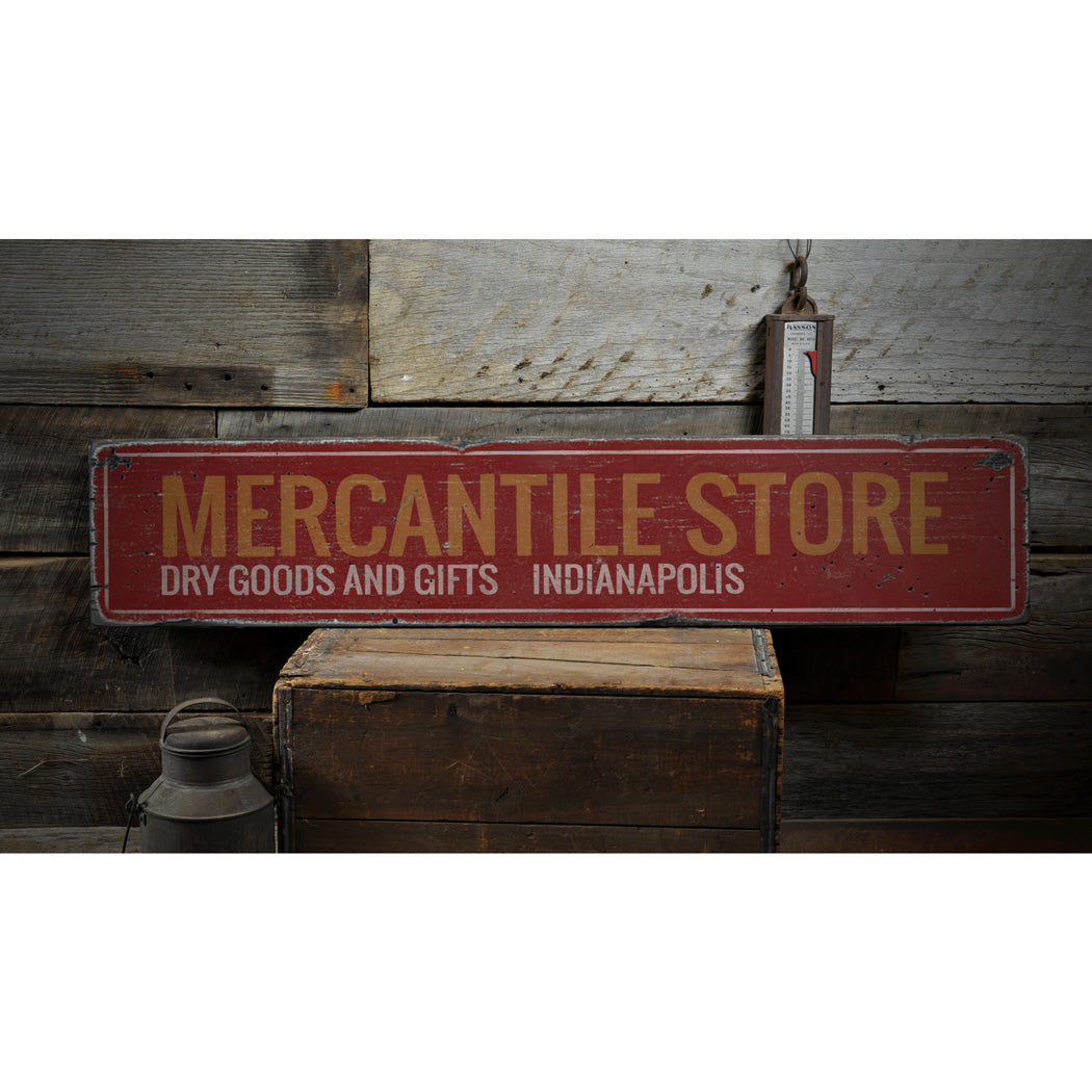 Mercantile Store Rustic Wood Sign