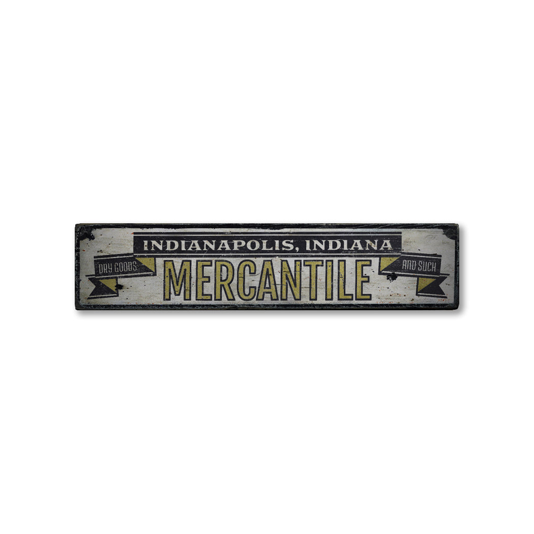 Mercantile Dry Goods Rustic Wood Sign