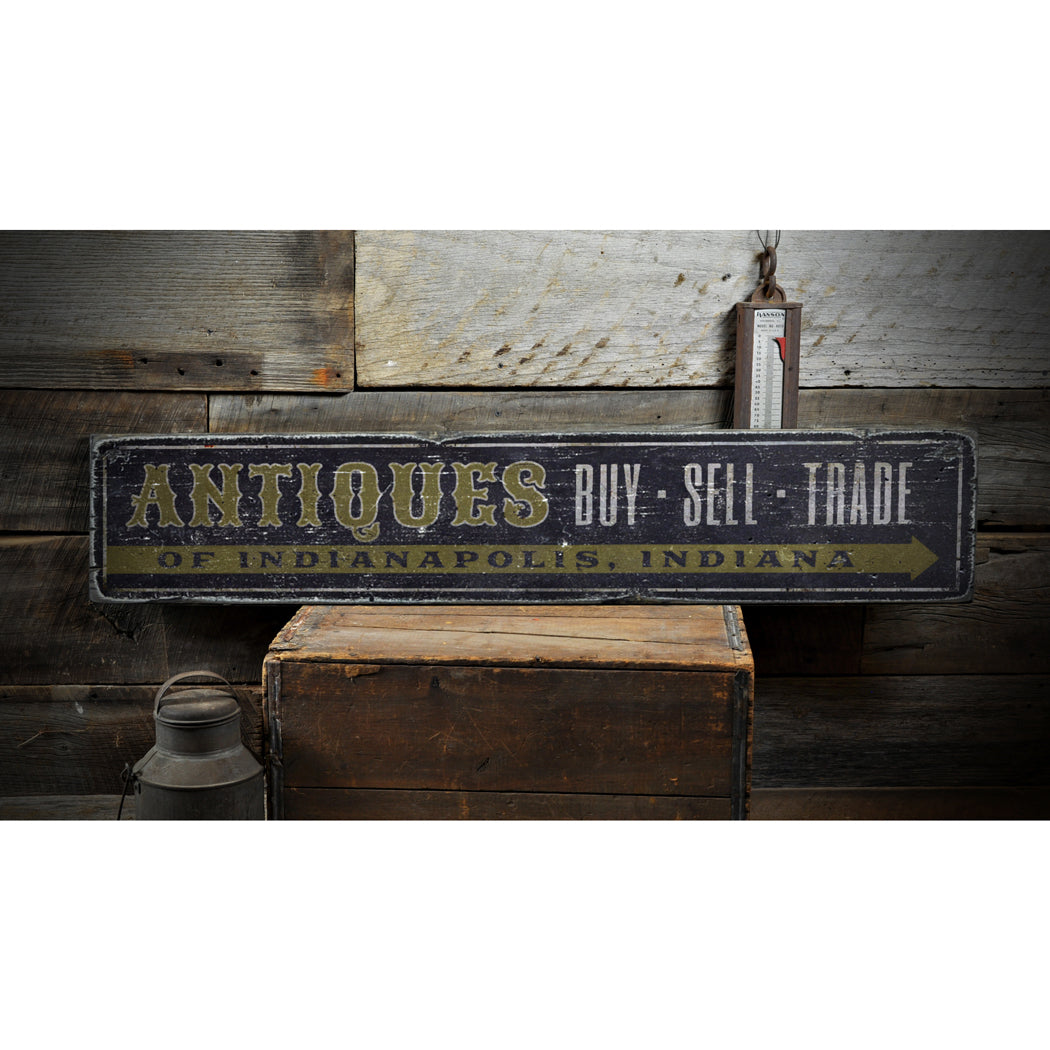 Antique Trade Rustic Wood Sign