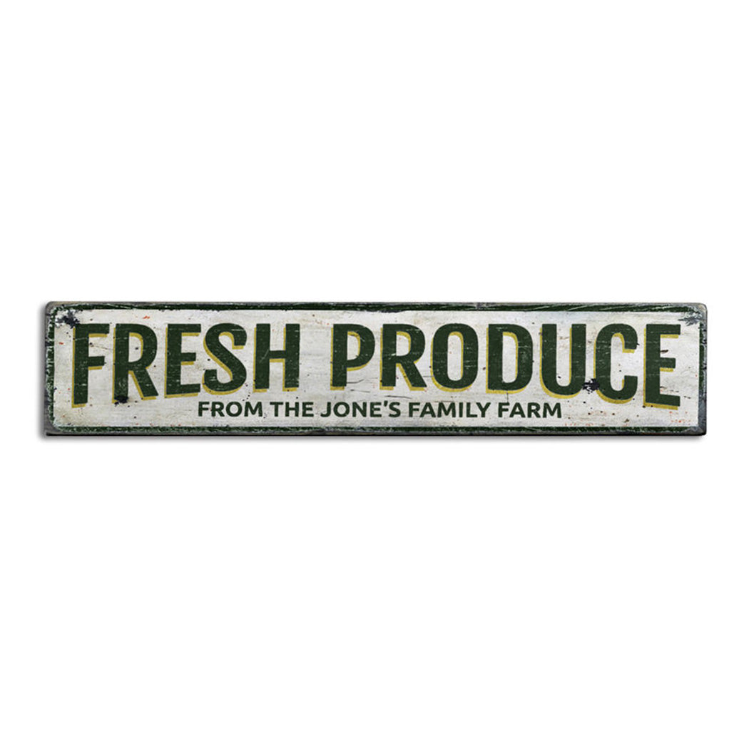 Fresh Produce Rustic Wood Sign