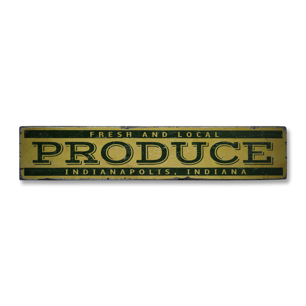 Produce Rustic Wood Sign