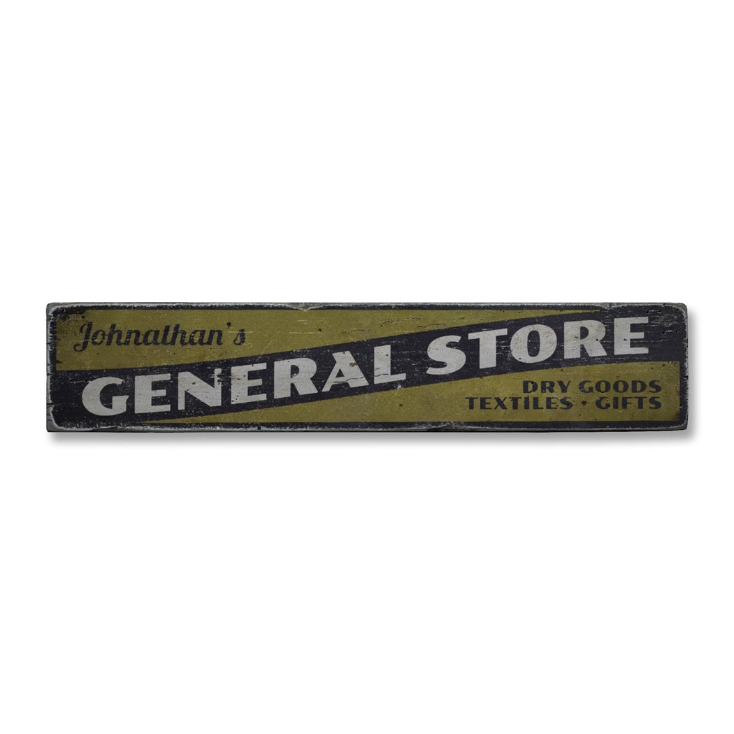 General Store Dry Goods Rustic Wood Sign