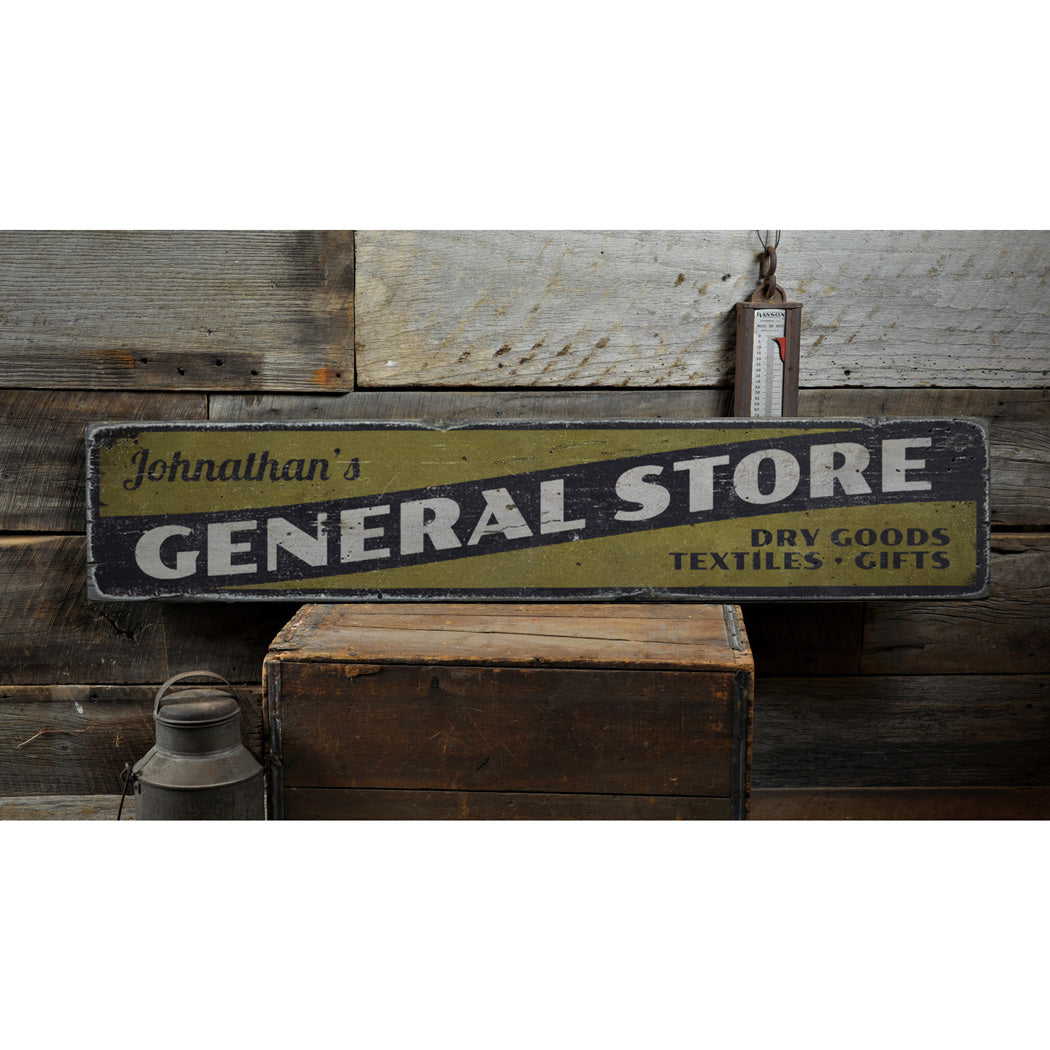 General Store Dry Goods Rustic Wood Sign