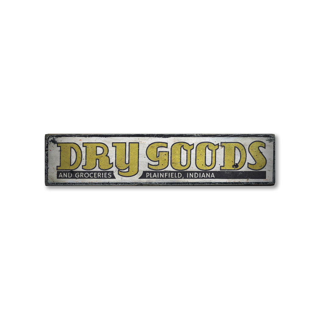 Dry Goods and Groceries Rustic Wood Sign