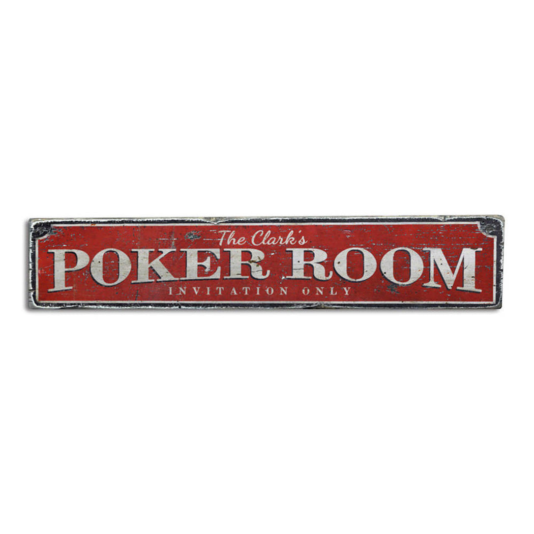 Poker Room Rustic Wood Sign