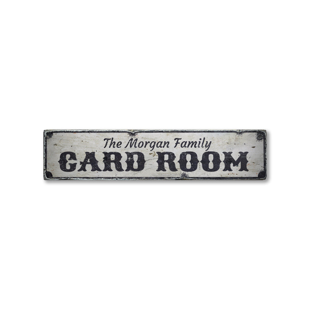 Card Room Rustic Wood Sign