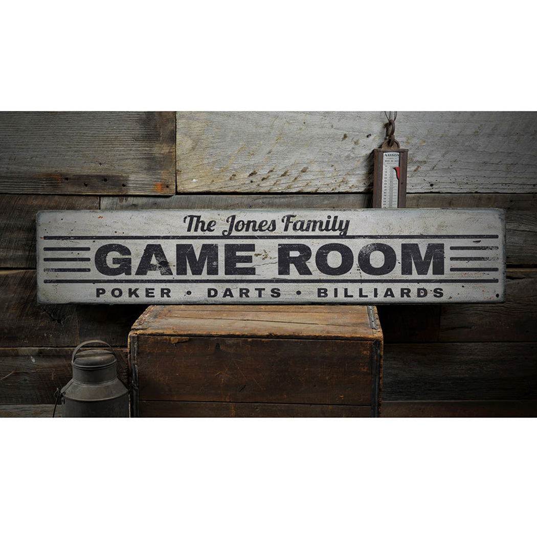 Game Room Rustic Wood Sign