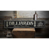 Play Billiards Here Rustic Wood Sign