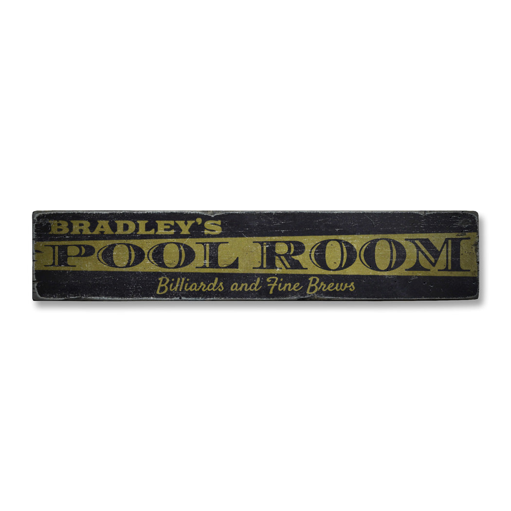 Pool Room Rustic Wood Sign