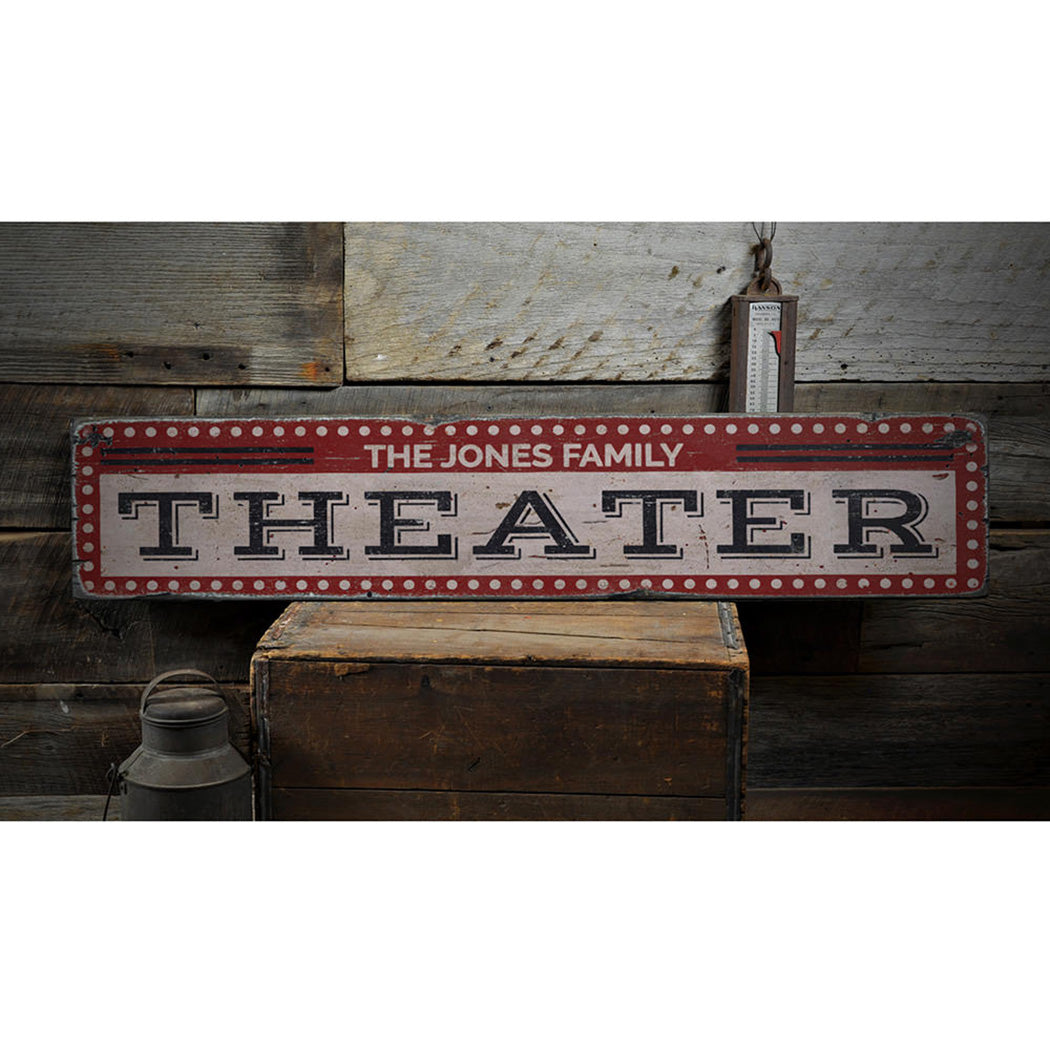 Theater Rustic Wood Sign