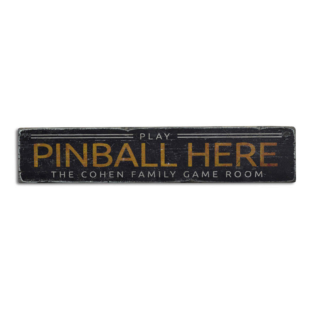 Pinball Rustic Wood Sign