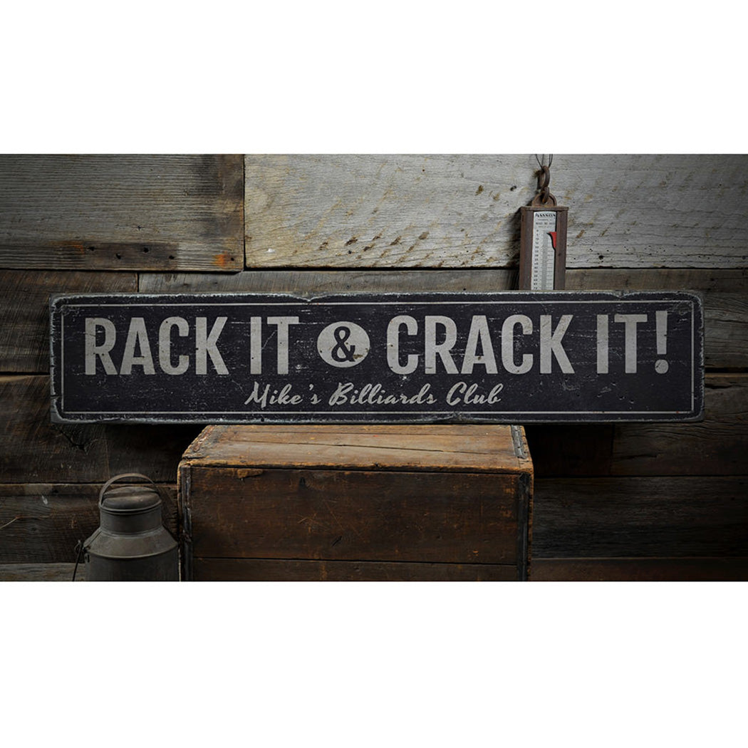 Rack It & Crack It Rustic Wood Sign