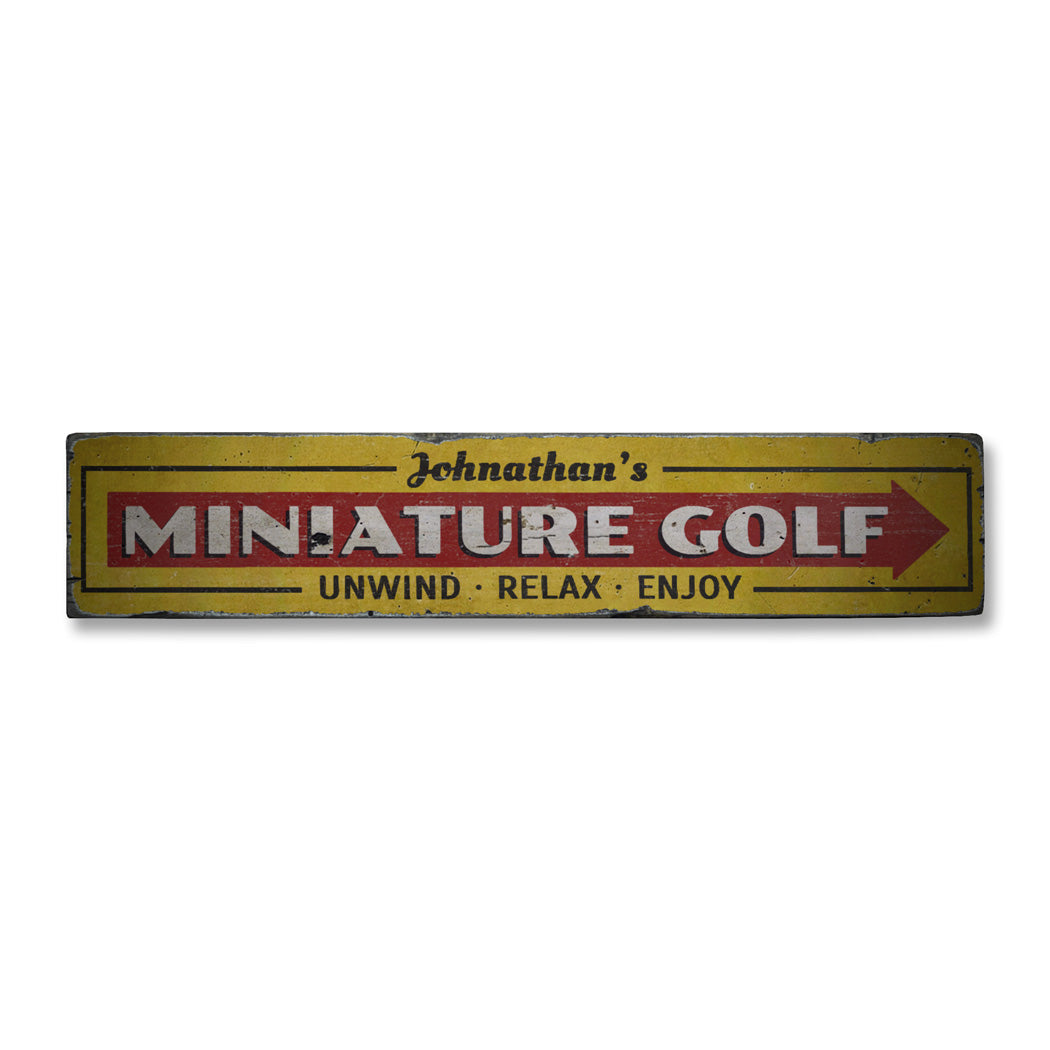 Mini Golf Rustic Wood Sign