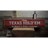 Texas Hold Em Rustic Wood Sign