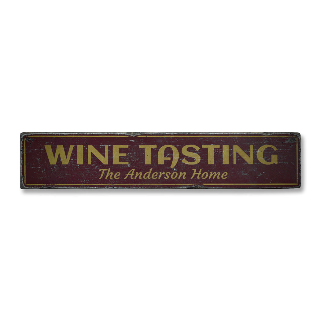 Wine Tasting Rustic Wood Sign