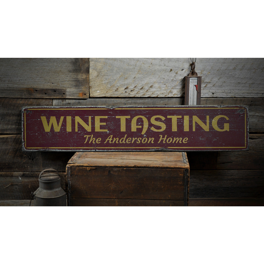 Wine Tasting Rustic Wood Sign