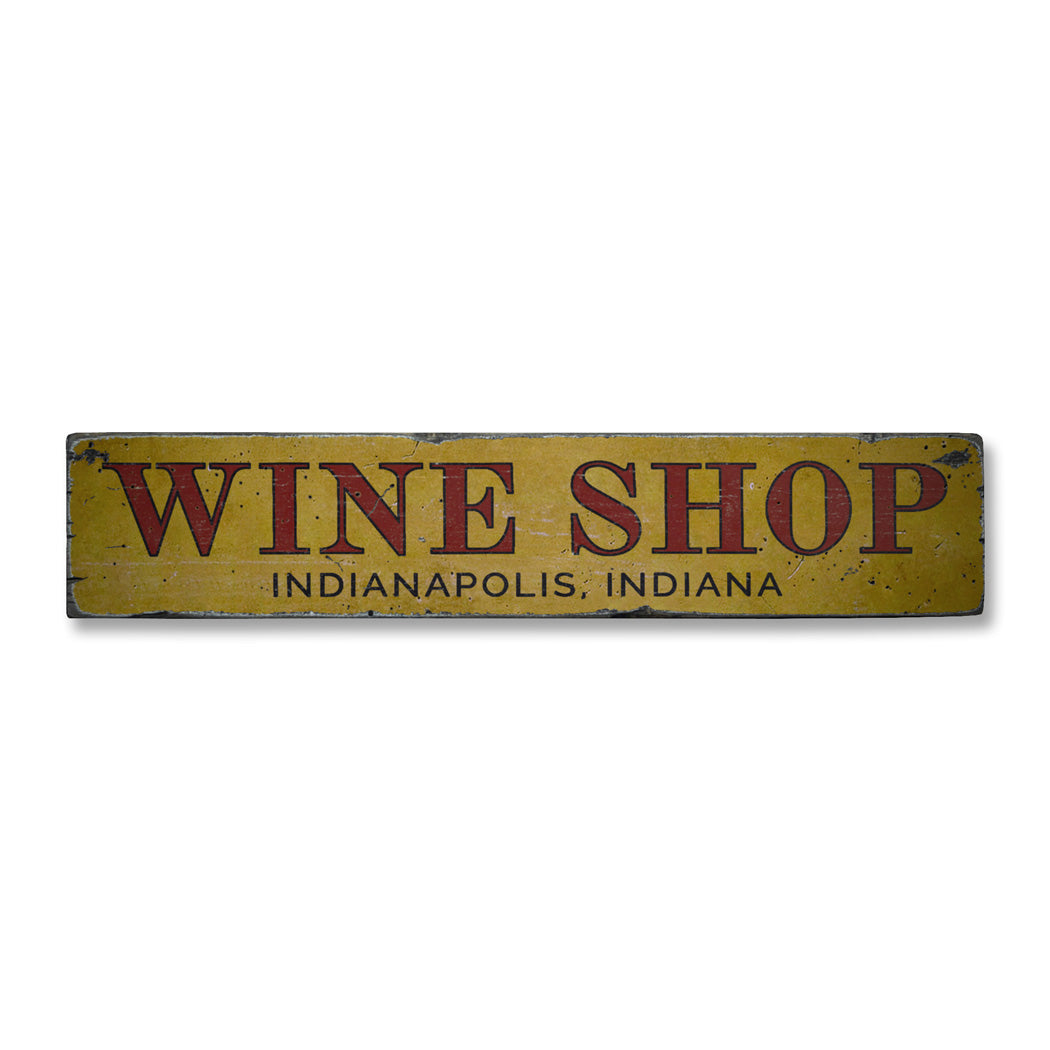 Wine Shop Name Rustic Wood Sign