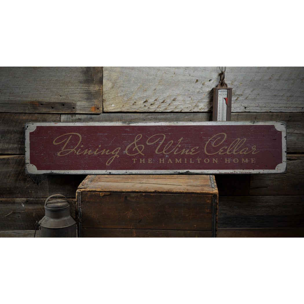 Wine & Dine Rustic Wood Sign