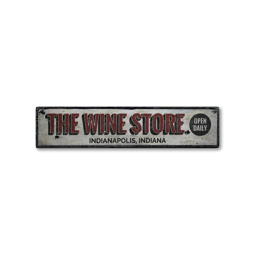 Wine Store Rustic Wood Sign