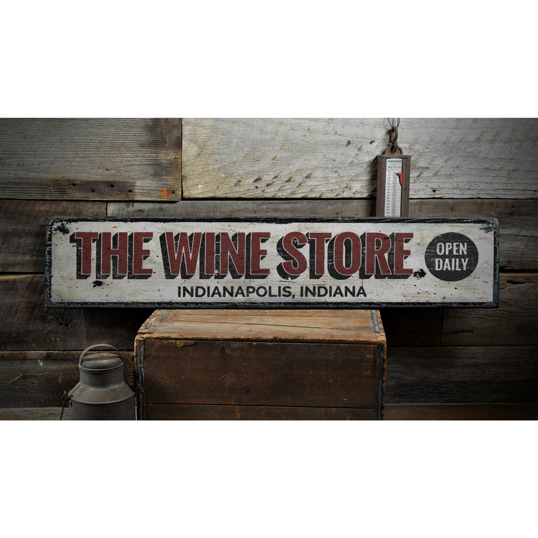 Wine Store Rustic Wood Sign