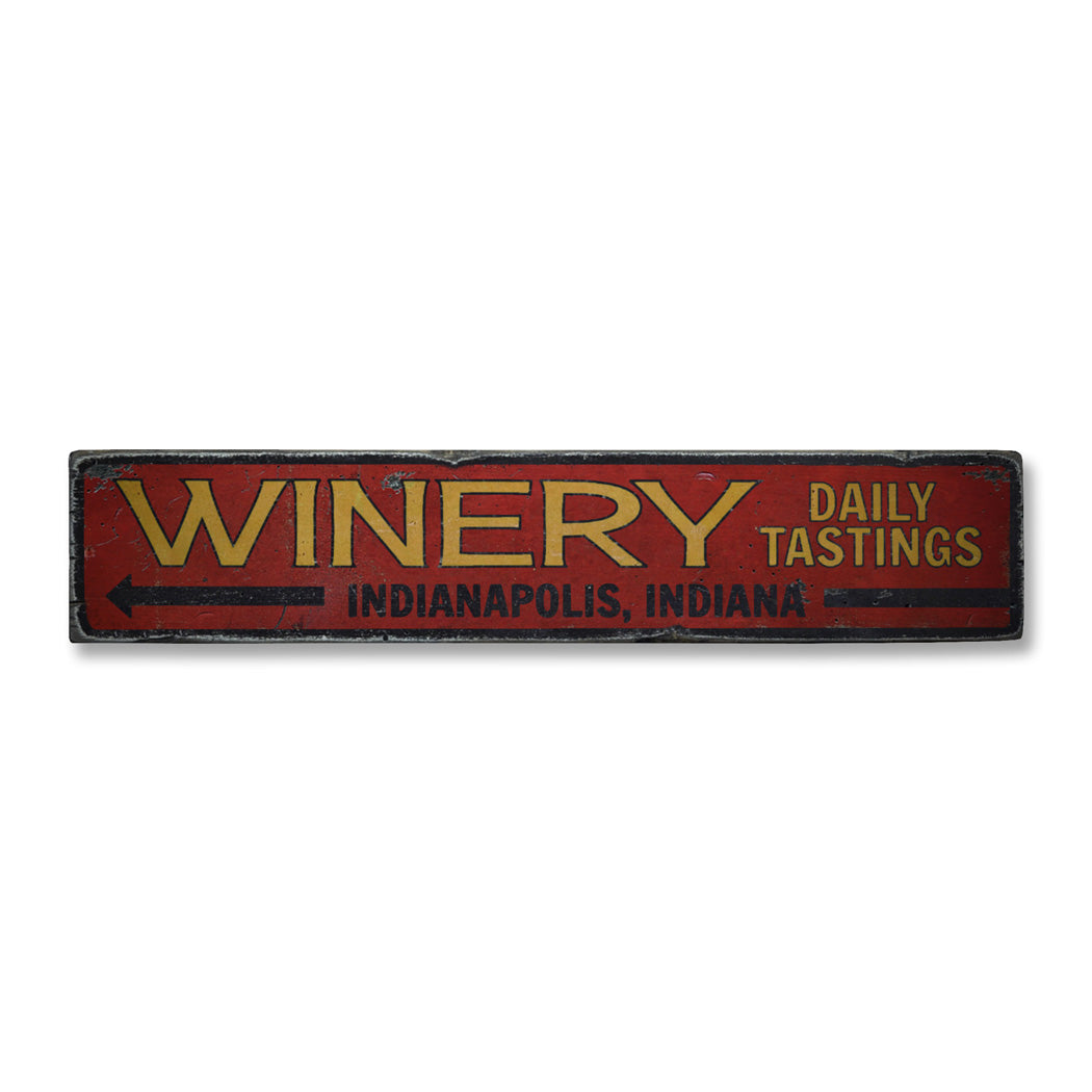 Winery Rustic Wood Sign