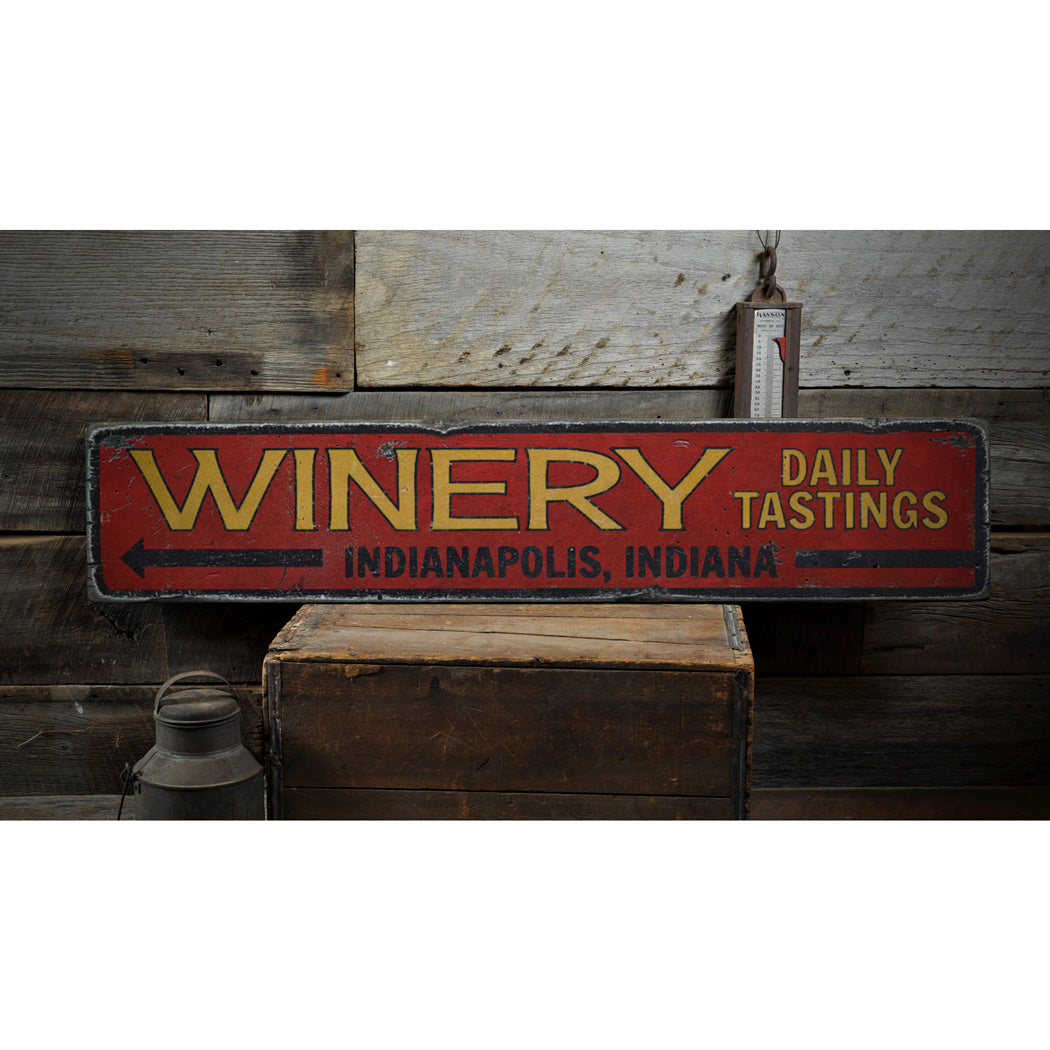 Winery Rustic Wood Sign