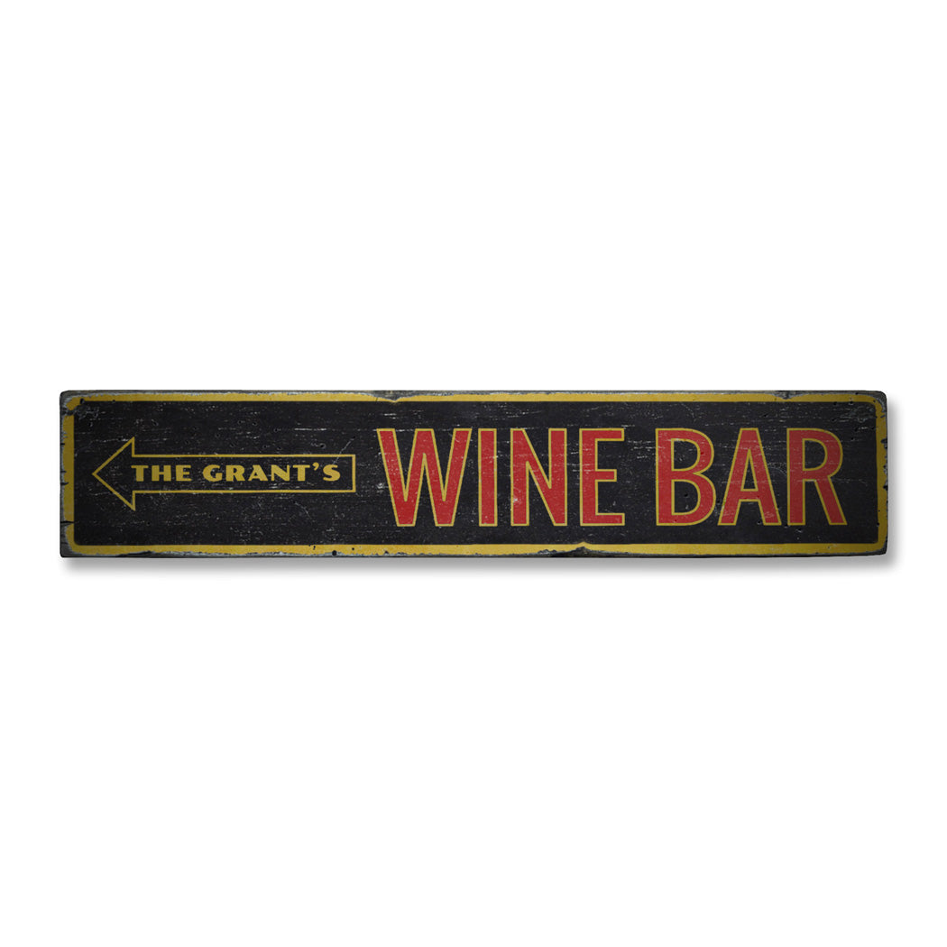 Family Wine Bar Rustic Wood Sign