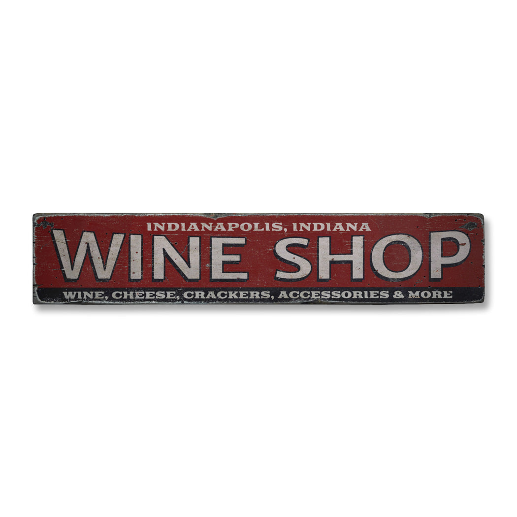 Wine Shop Rustic Wood Sign