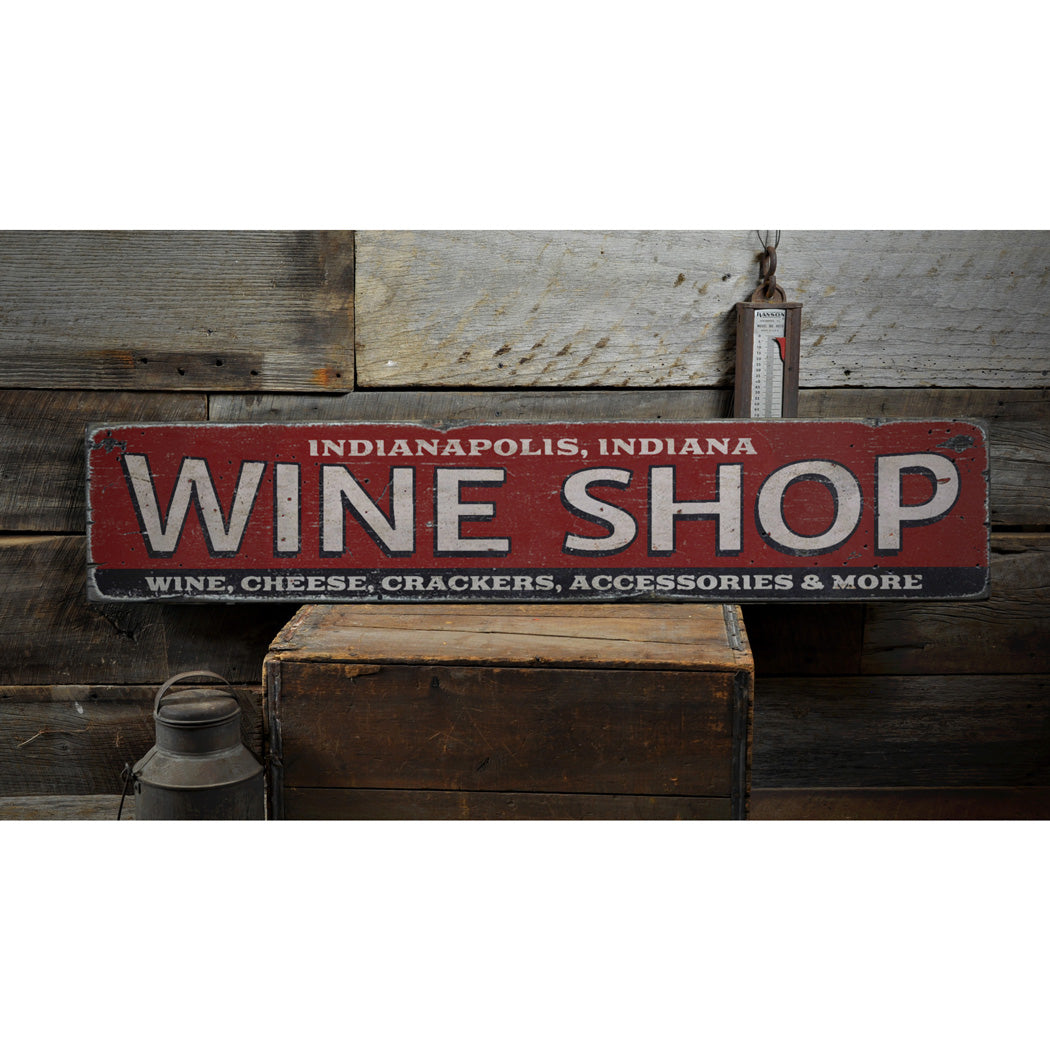 Wine Shop Rustic Wood Sign