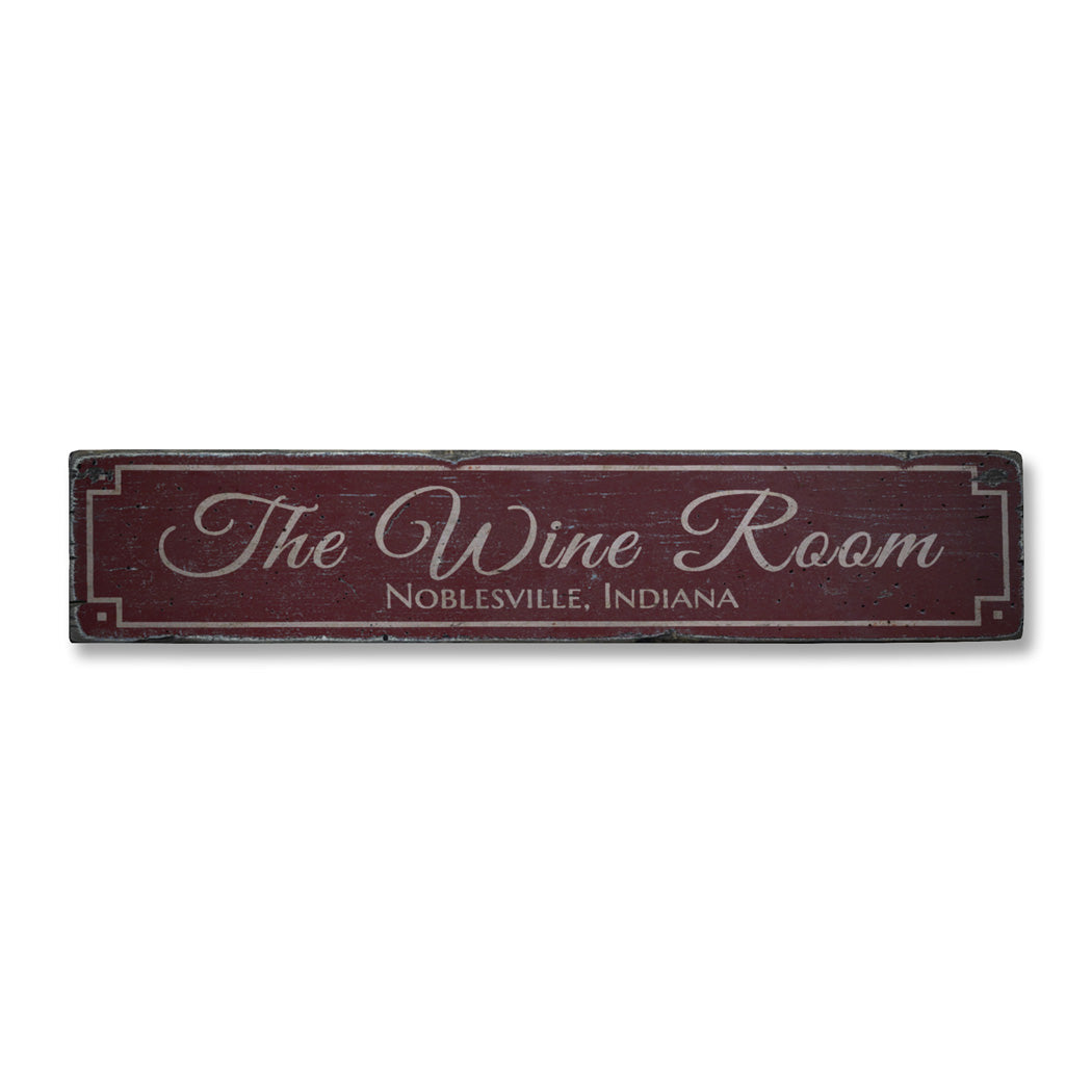 The Wine Room Rustic Wood Sign