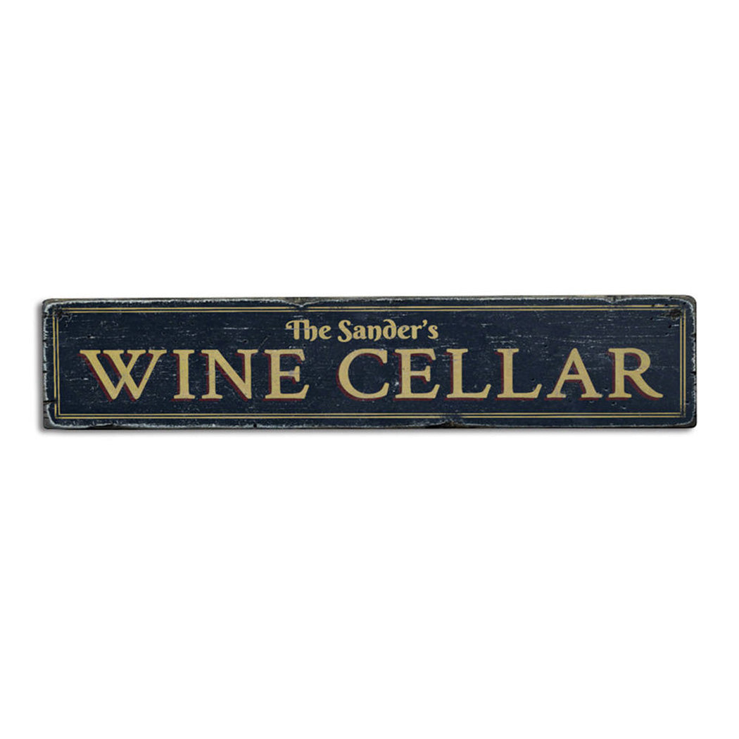 Family Wine Cellar Rustic Wood Sign