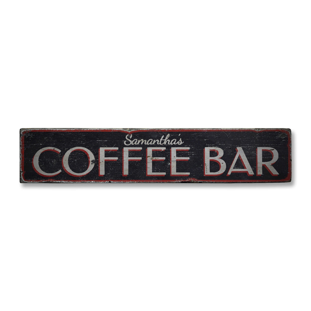 Coffee Bar Rustic Wood Sign