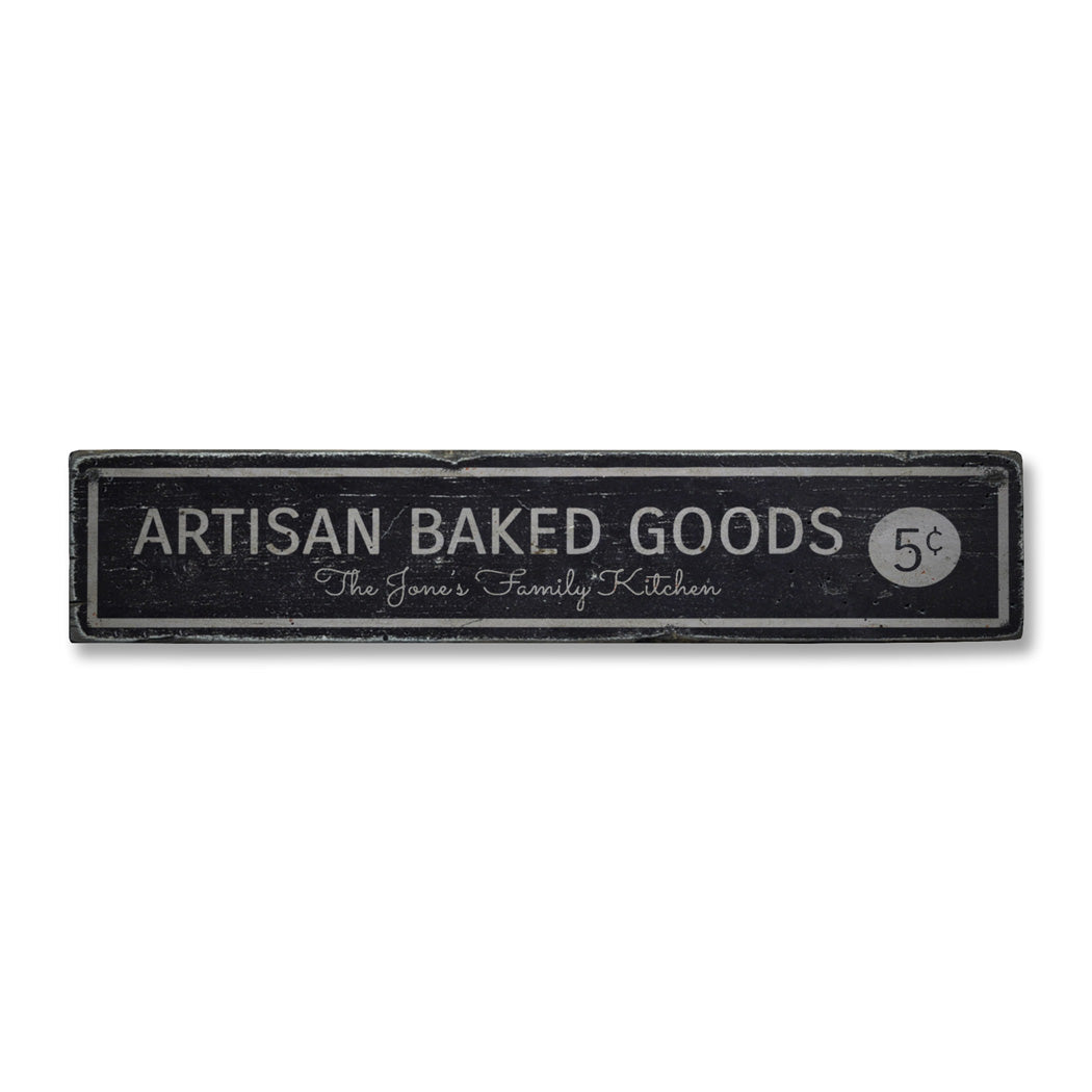 Artisan Baked Goods Rustic Wood Sign