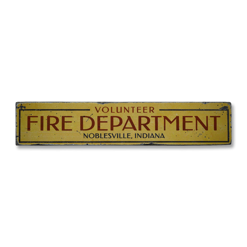 Volunteer Fire Department Rustic Wood Sign