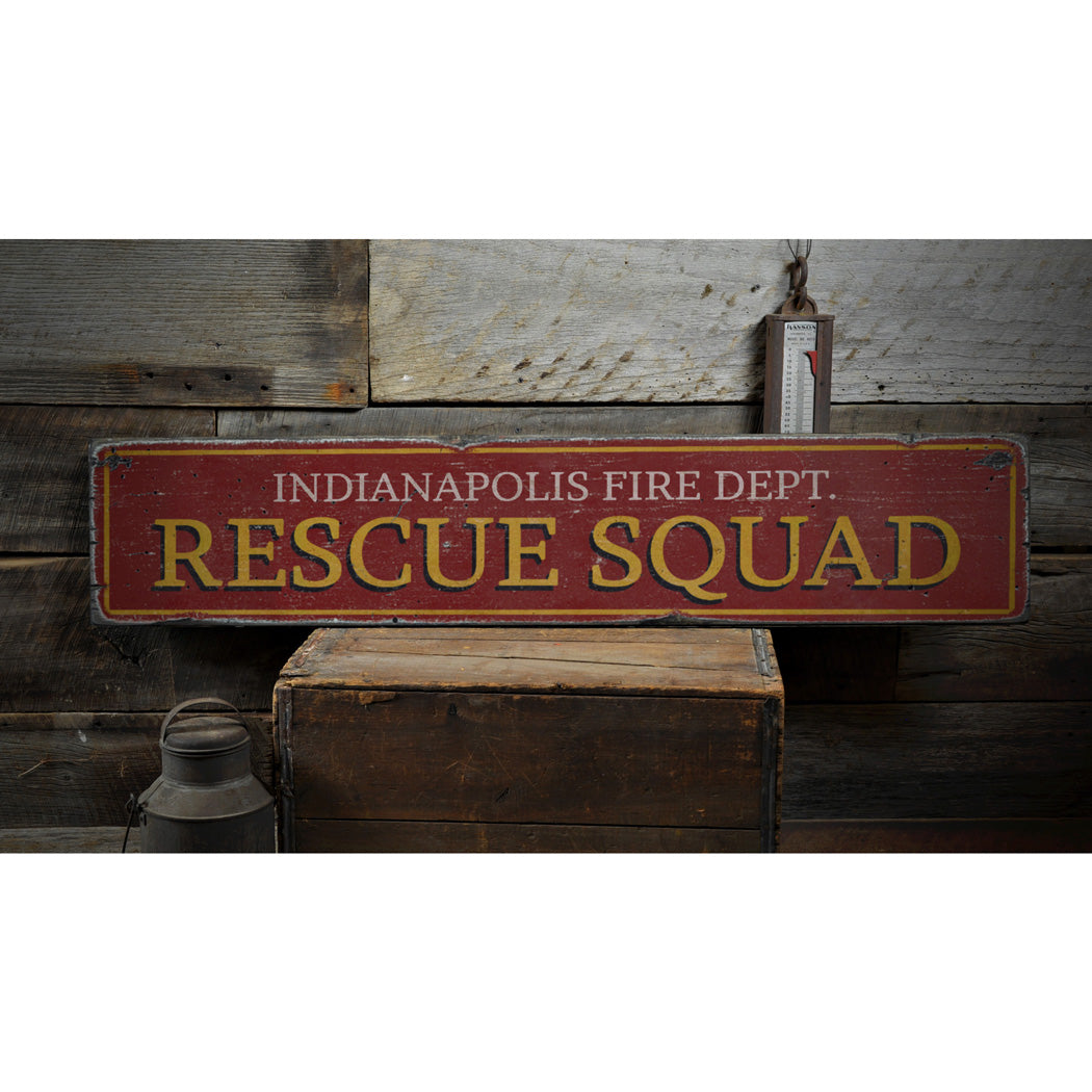 Rescue Squad Rustic Wood Sign